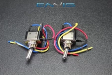 2 PCS METAL TOGGLE SWITCH ON OFF BLUE LED 12V 20 AMP 3 PIN IS-EC-MT1220BLU