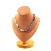 Steine Und MinéRaux. Halskette Perlen Amethyst Du Brazilien + Prehnit Kanada Ch