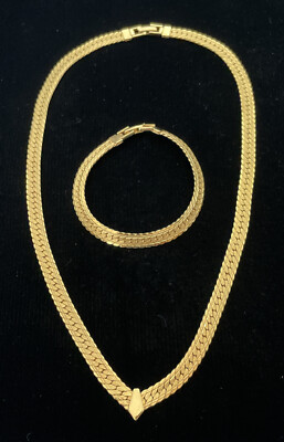 Vintage vergoldete Napier Halskette und Armband Set