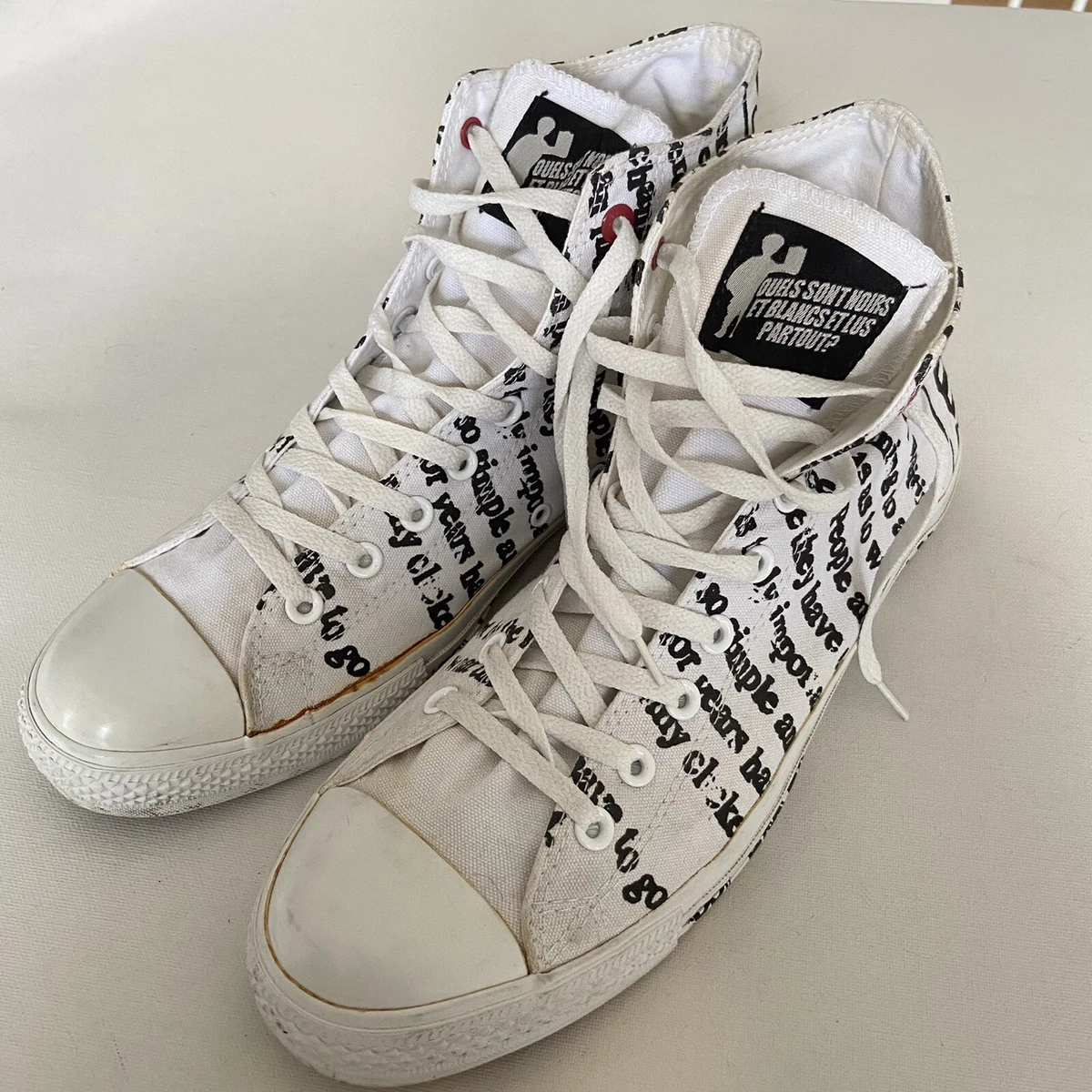 Mens black and cheap white converse high tops