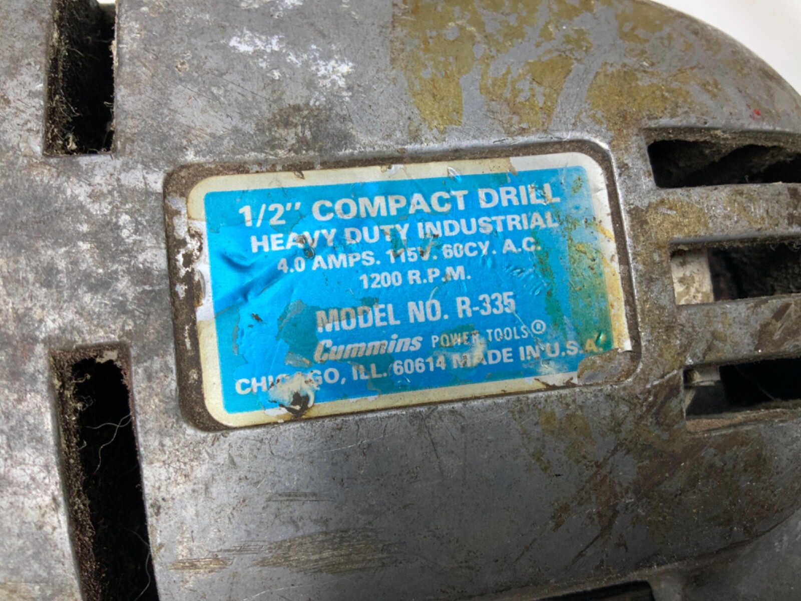 VINTAGE CUMMINS 1/2 INCH INDUSTRIAL ELECTRIC DRILL eBay