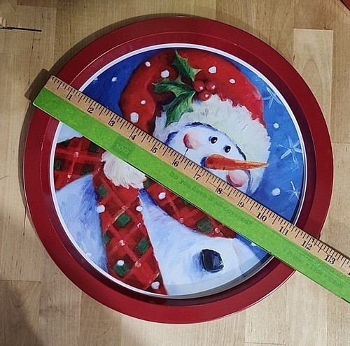 Set of 3 Metal Christmas Holiday Cookie / Serving Trays~ 12.5", Never Used! - Picture 2 of 2