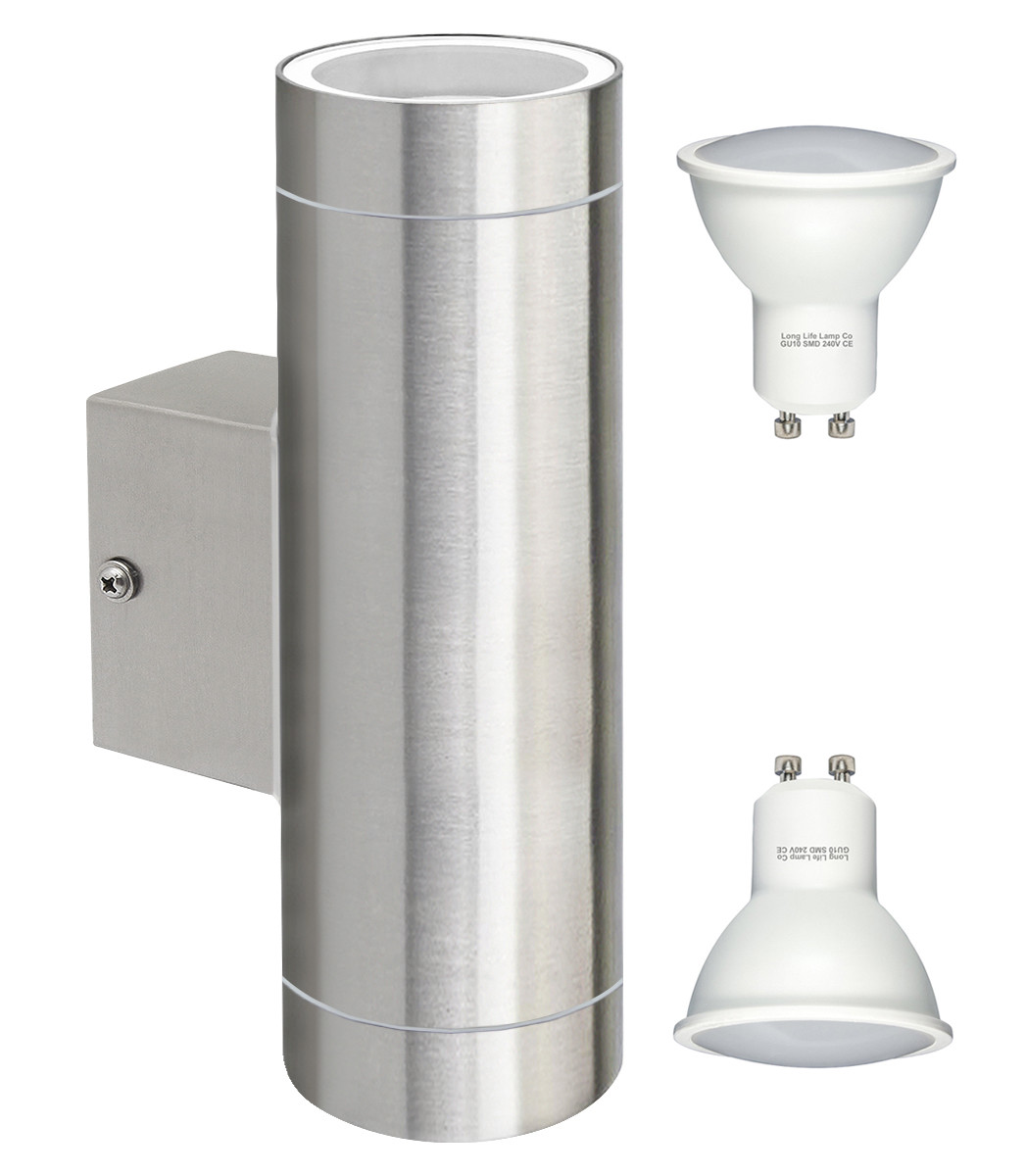 12W LED Stainless Steel Up Down Garden Wall Light Outdoor IP65 Energy Saving
