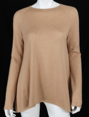 THE ROW Camel Tan Cashmere-Silk Blend Thin Knit A-Line Pullover Sweater XS