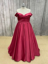 HBH Satin Atemberaubendes Brautkleid in Bordeaux  A-Linie Größe 48,50