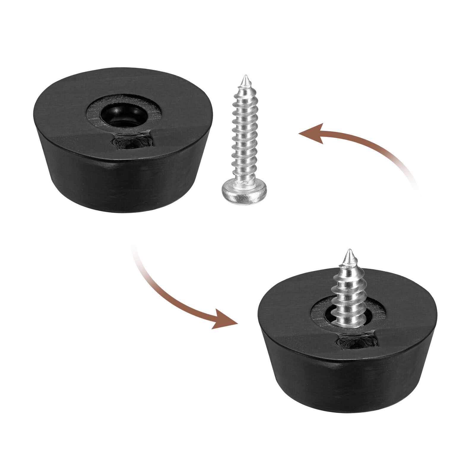 50 Pcs Rubber Feet With Screws – Non-Slip Bumpers For Furniture & Cutting Boards
