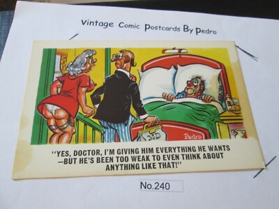 Pedro Comic Postkarte 240 ''Ja, Doktor, ich gebe ihm alles ... '' unbespielt