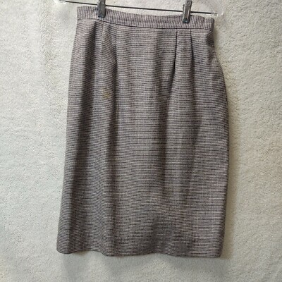 Atrium Collection Womens Pencil Skirt Size 9 Plaid Knee Length Side Pockets 