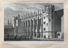 Beautiful Engraving, The New Hall, Christ’s Hospital, School, London