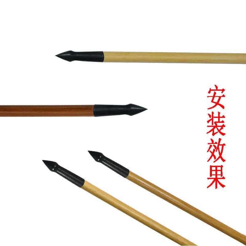 12pcs 100grain Glue on Field Points Arrowheads for 7.5-8.0mm Wood Bamboo Arrows - Image 2 of 4