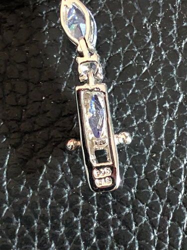 Sterling Silver LAVENDER CZ Tennis Bracelet Marquise 4x8mm 7" 12g 925 3186 - Picture 6 of 11