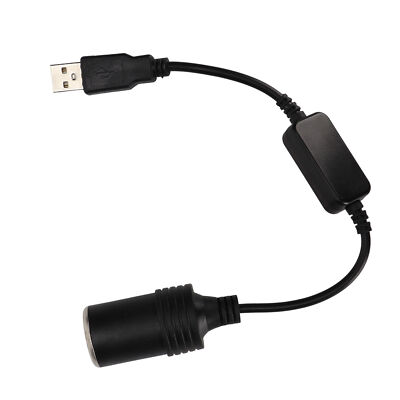 USB 5V To 12V Car Lighter Female Socket Converter Adapter Cable Cord  Connect LAM