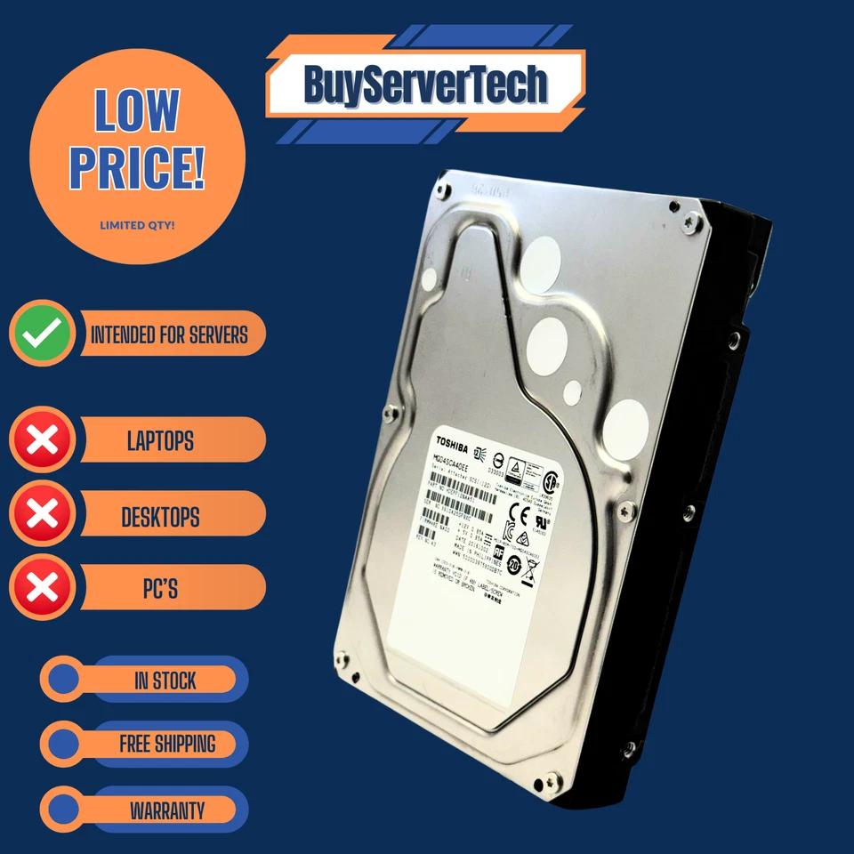 Toshiba MG04SCA40EE 4TB 7.2K 3.5" SAS 12Gb/s HDD ENT| 128MB | 0 Hours | 1 Yr War - Image 4 of 4