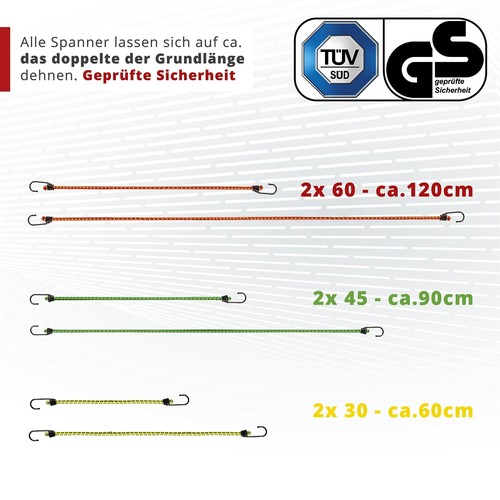 Gepäckspanner 6 Stück Set bunt - Bild 4 von 9