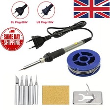 60W Soldering Iron Kit Welding Irons Electronics Solder Tools Adjustable Temp