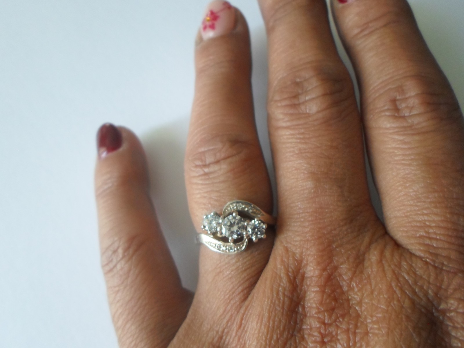 solid silver ring, openwork, zirconiums, size 52/… - image 5