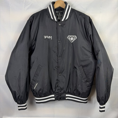 #ad #ad Young Jeezy Pressure Tour Satin Bomber Jacket Black White Diamond Size Large $249.99