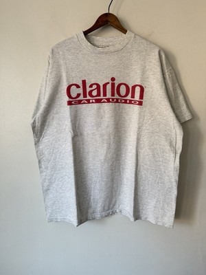 VTG 90s Clarion Car Audio Japanese Sound System Shirt Gray XL