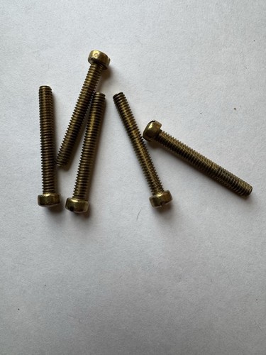 BRASS FILLISTER HEAD SLOTTED MACHINE SCREWS 1/4-20 x 2” 5 PCS NEW-NOS - Picture 1 of 1