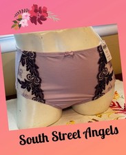 VINTAGE SOMA  FAIR ORCHID PURPLE  SENSUOUS LACE MODERN BRIEF PANTIES  MEDIUM