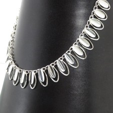 SILBER KETTE Modernist Design 835 /000 SILVER NECKLACE COLLIER Vintage Halskette