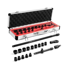 LLNDEI 3/8" Nano Sockets, Drive Stubby Impact Socket Set, 19-Piece ... Fast Ship