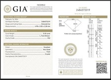 GIA CERTIFIED Natural Diamond L Faint Brown/VS Clarity Loose Emerald 0.40 Ct A+ 825.38 per carat
