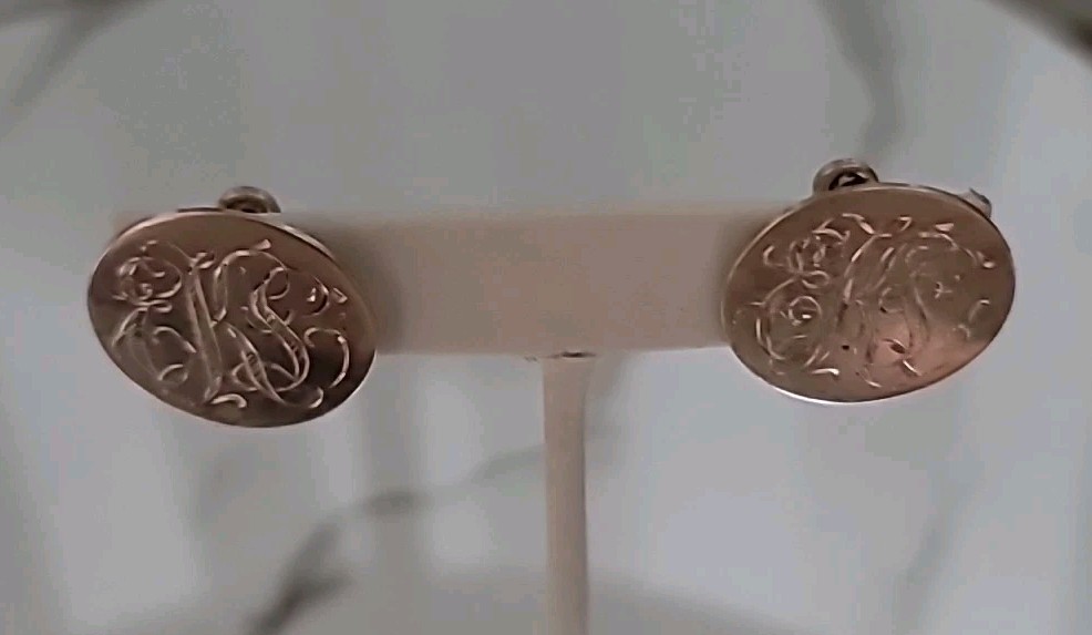 Sterling Silver Round Initial Monogram EKS Engrav… - image 5