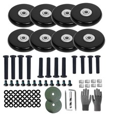 Luggage Suitcase Replacement Wheels 1.97inch 50mm Diameter 8 Pcs Black