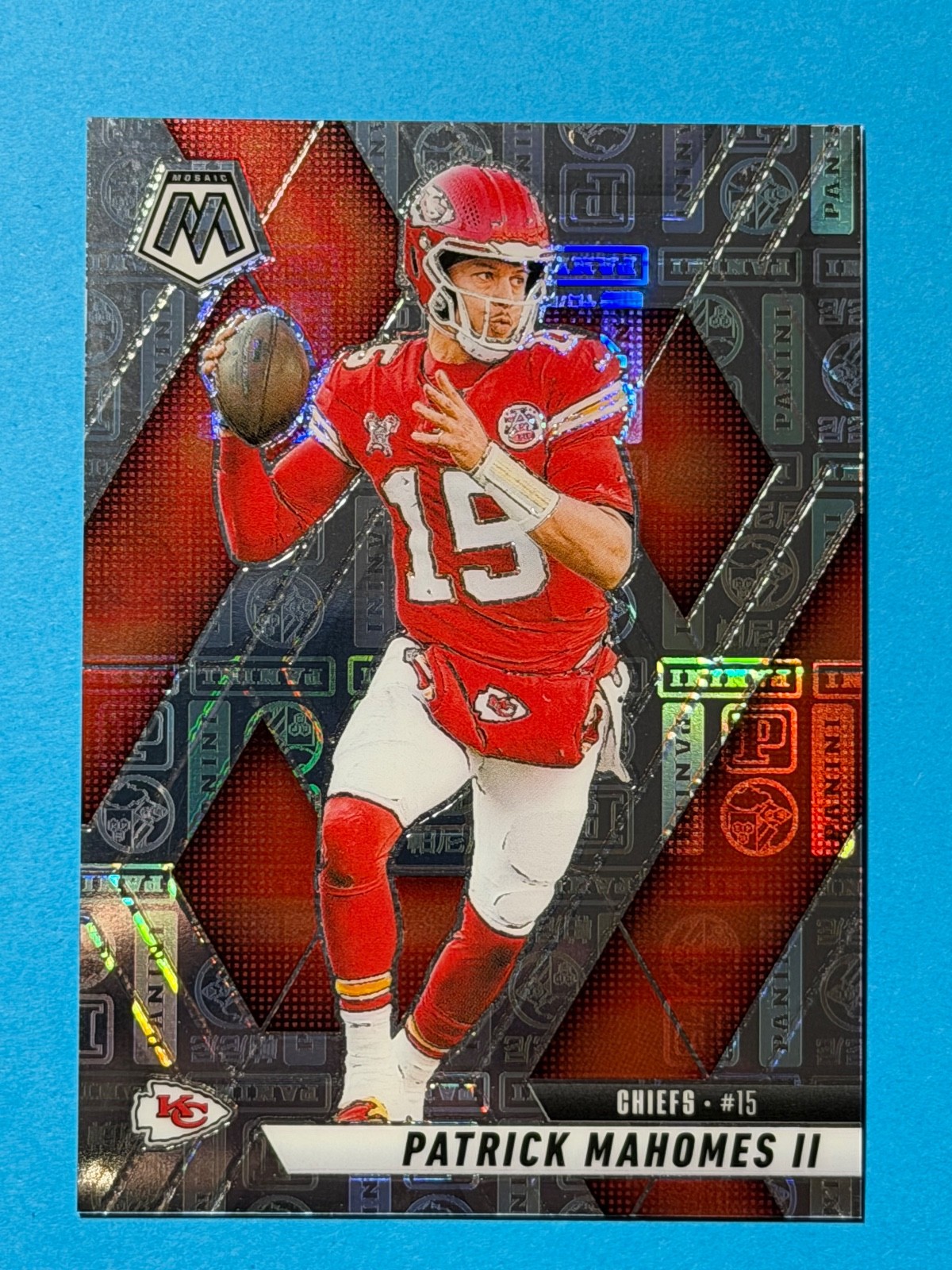 2025 Panini Mosaic Patrick Mahomes II #200 Chiefs Silver Knight Prizm 64/149