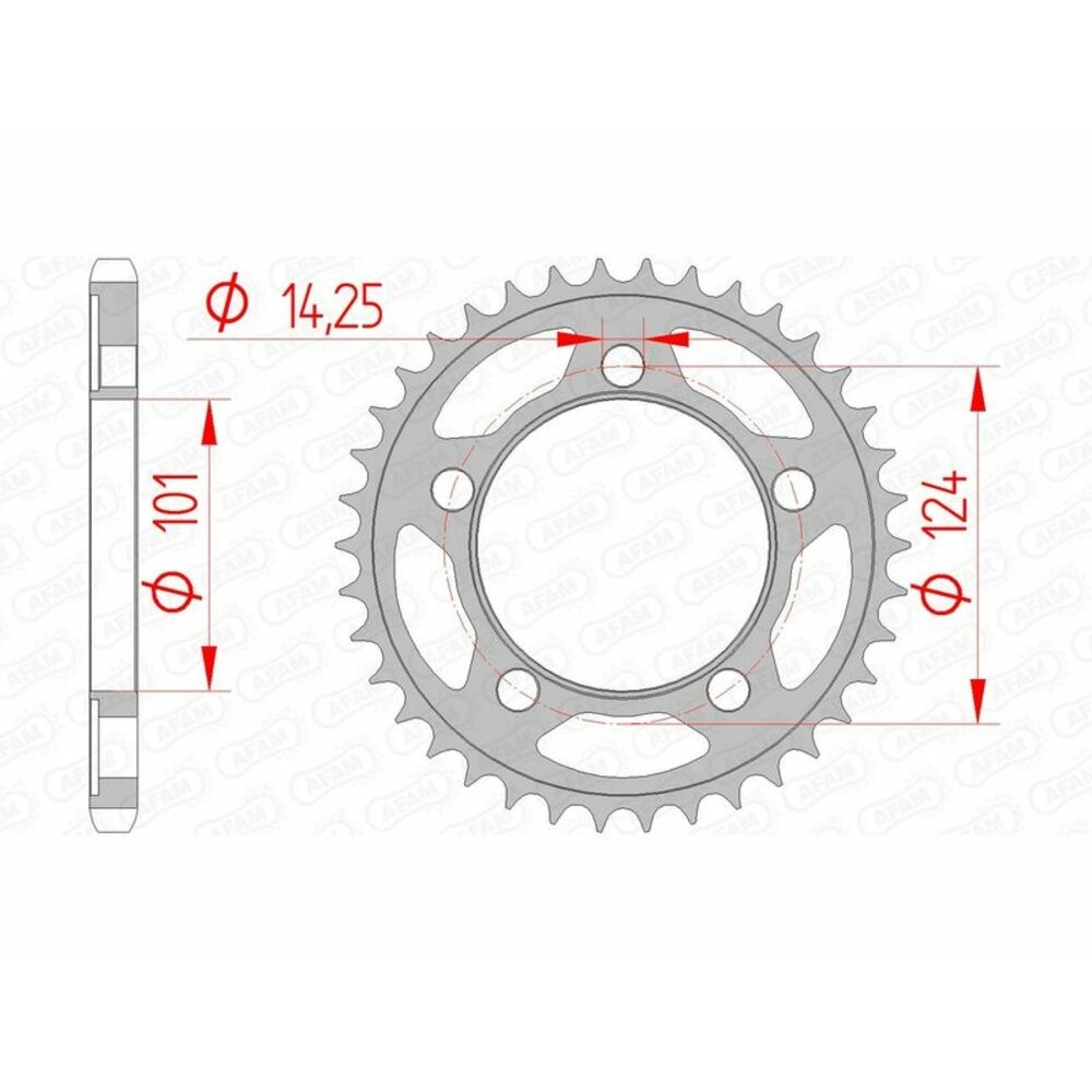 AFAM Standard Steel Sprocket 71801-Pitch 525 For Motorcycle Parts Accessories