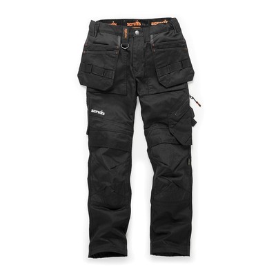 Scruffs Damen Arbeitshose mit Holstertaschen  Trade Flex , schwarz Größe 34 r...