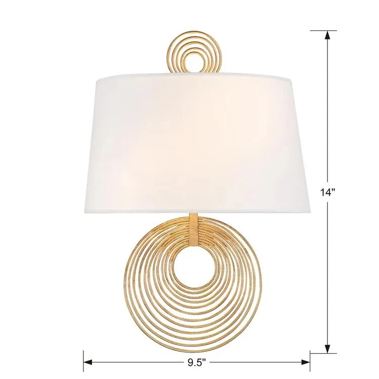 Soporte de pared Doral 2 luces renacentista dorado - 9,5"" de ancho x 14"" de alto oro 9,5"" de ancho x 14"" Foto 3 de 4
