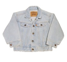 Vtg Levis 74027 Denim Trucker Jean Jacket USA Kids Boys 5T Orange Tab Youth