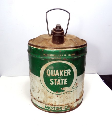 Vintage Quaker State Refining Co. Oil City Pennsylvania Motoröl 5 Gallonen Dose