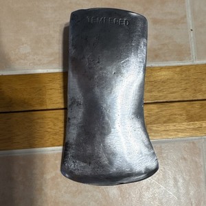 Tempered Metal Axe Head Silver