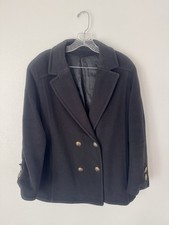 VTG Rare Fashionbilt 100 Wool Pea Coat  Black  Med/Large Late 60s/70s EUC