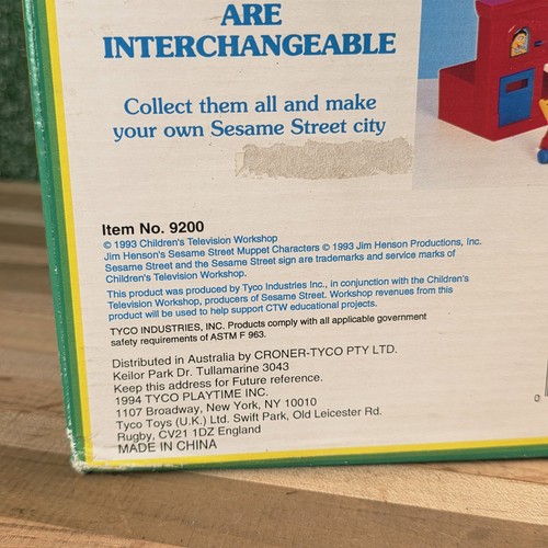 TYCO DE COLECCIÓN 1993 SESAME STREET PLAY COTTAGE 12 piezas JUEGO CONJUNTO EUROPEO CAJA ABIERTA - Imagen 3 de 6