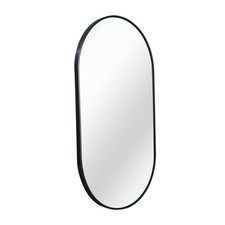 20x28 in. Oval Bathroom Vanity Mirror Black Frame Wall Mounted Pill Shape
