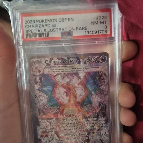Pokémon Charizard ex 223/197 Obsidian Flames Rare Holo PSA 8