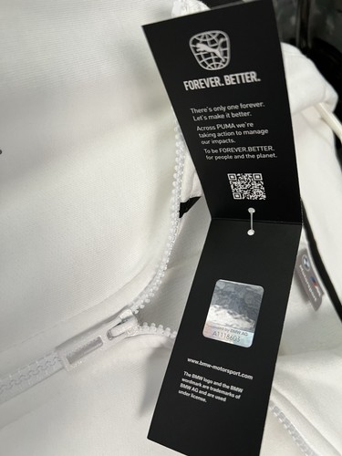 Puma BMW Motorsport MMS Race Jacket - White - Men's Large New w $110.00 Tag - Picture 4 of 5