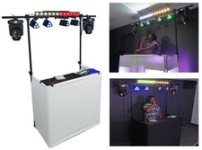 Rockville ROCKBOOTH TRUSS V2 DJ Booth Table Facade w/Shelves Lighting Truss Bag
