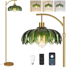 Gold Floor Lamp for Living Room Bedroom with Remote,Unique Vintage Standing
