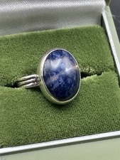 VTG Southwest Cabochon Lapis Lazuli Sterling Silver Ring Size 6 3/4