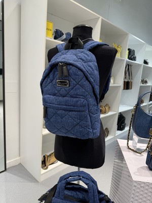 Marc Jacobs Quilted Nylon Backpack Navy Blue Designer Lightweight Travel Bag Marc Jacobs Quilted Denim Effect Nylon Backpack | Nordstromrack main image 4
