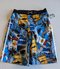 OP OCEAN PACIFIC BOYS SWIM TRUNKS BOARDSHORTS NWT SIZE XL 14-16 SHARKS