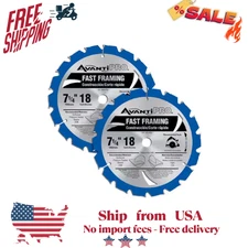 7-1/4 In. X 18-Tooth Fast Framing Circular Saw Blade Tools Equipment 2-Pack New