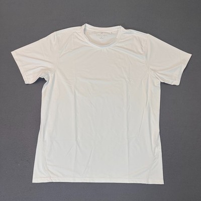 Greyson Mens Size Med Short Sleeve White Shirt Golf Sport Nylon Wolf Logo Light