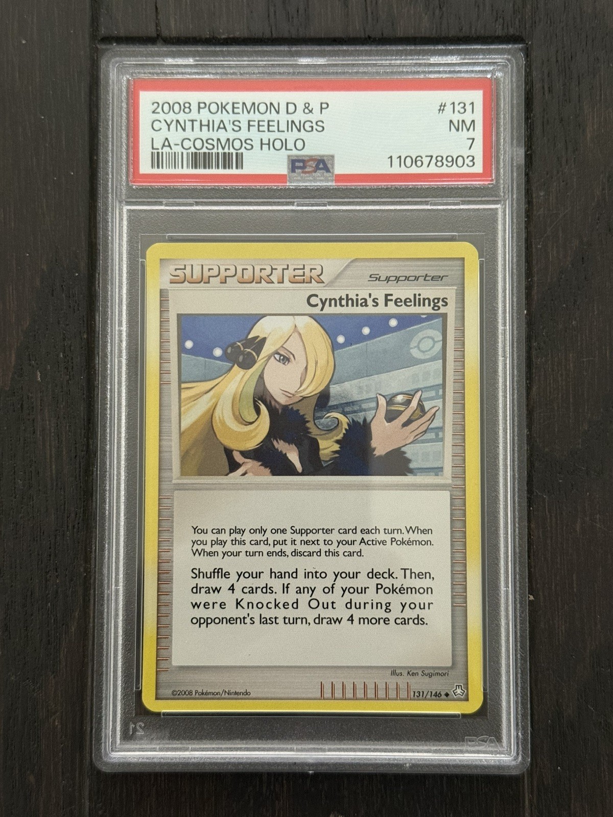 PSA 7! Pokemon TCG Cynthias Feelings 131/146 Cosmos Holo - Legends Awakened