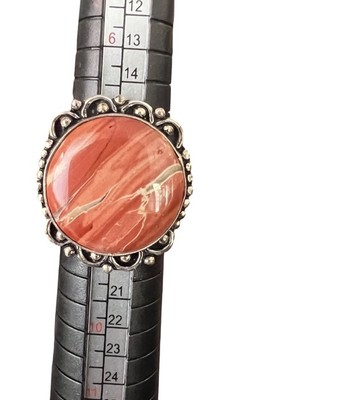 Rot Orange Jaspis Stein Ring in Silber 925 Größe 7,25! Arizona Nachlass